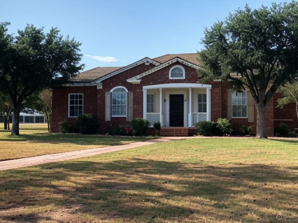 Close-up of brick wall repair in progress on a residential home in Rockwall, TX