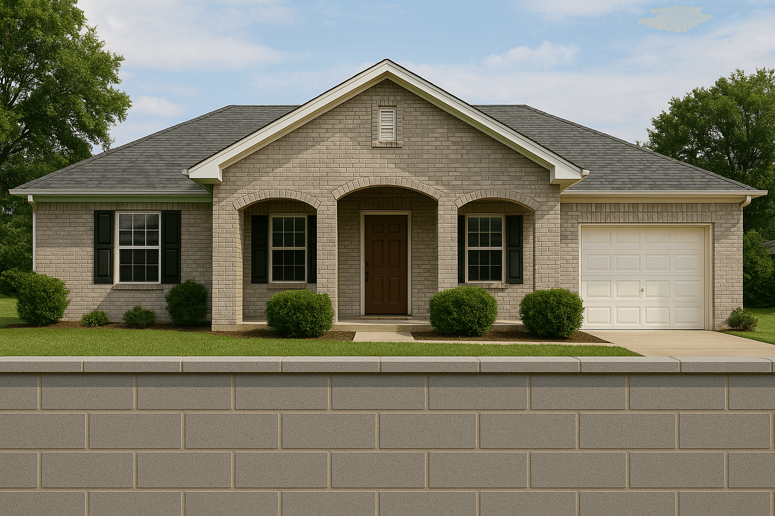 Professional masonry contractor building CMU block wall in Dallas neighborhood