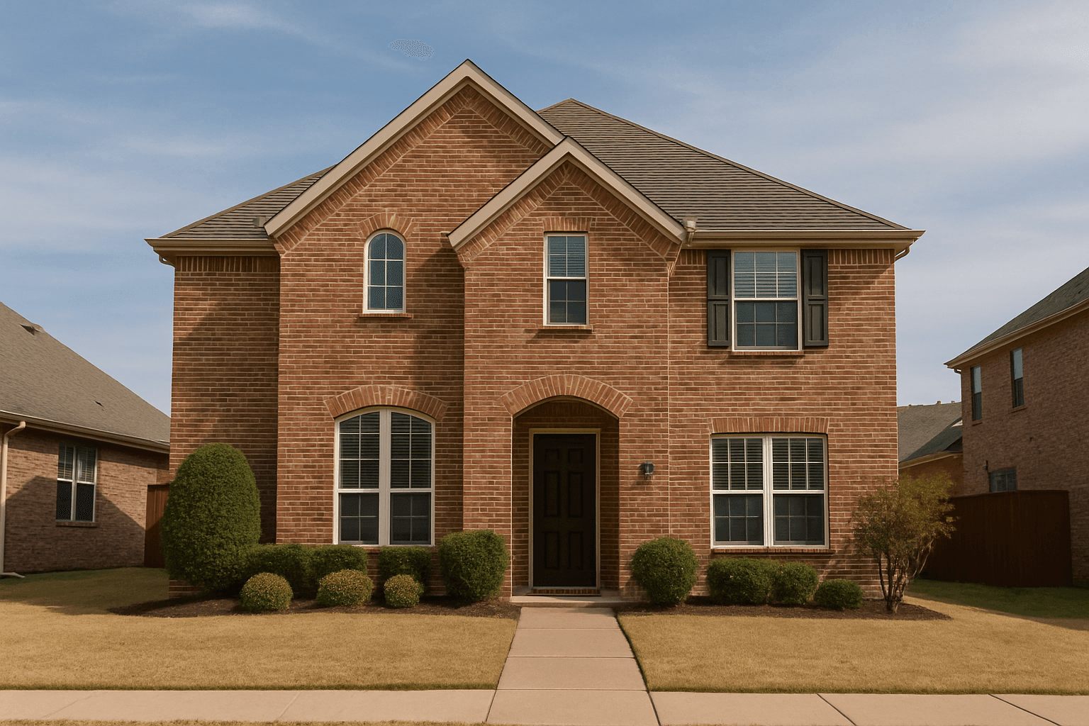 Omega Masonry crew repairing a brick retaining wall in Plano, TX