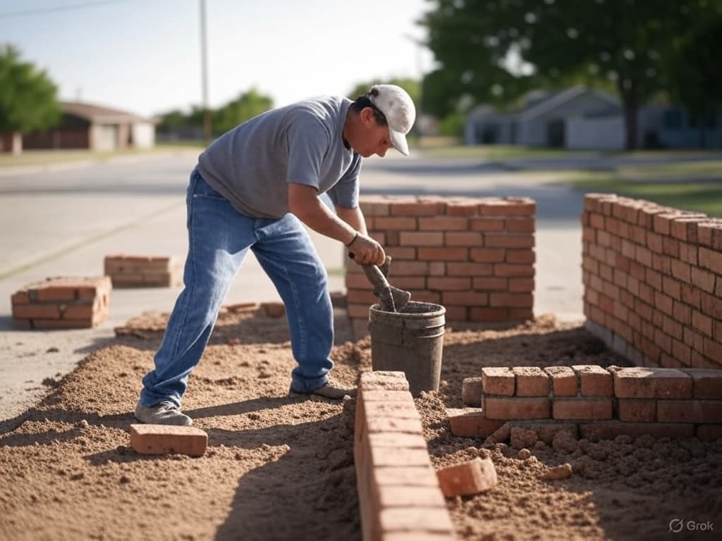 Before and after image showing deteriorated vs restored brick joints in Frisco, TX