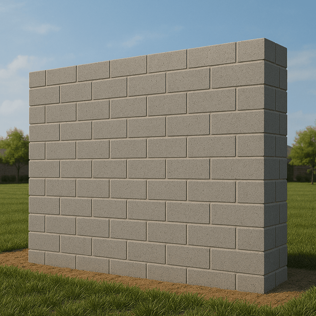 Concrete block retaining wall installed by Omega Masonry in Plano, Texas